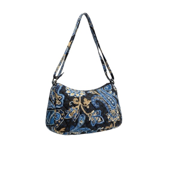 Vera Bradley Handbags - Vera Bradley Shoulder Bag Women Small Blue Moon Blooms Quilted Paisley Excellent